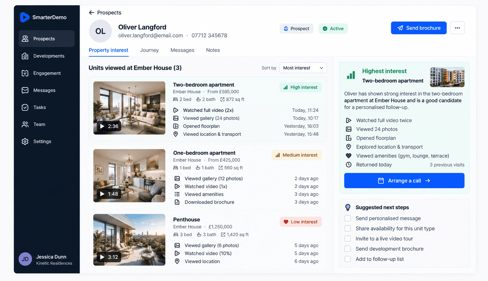 Build to rent & new homes example on SmarterDemo
