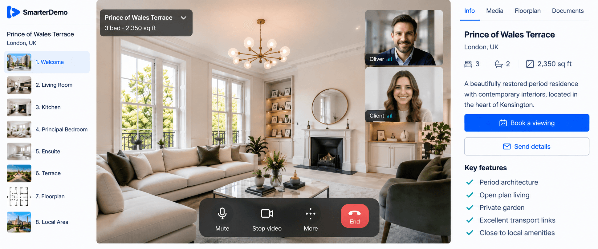 Agent-guided SmarterDemo property experience